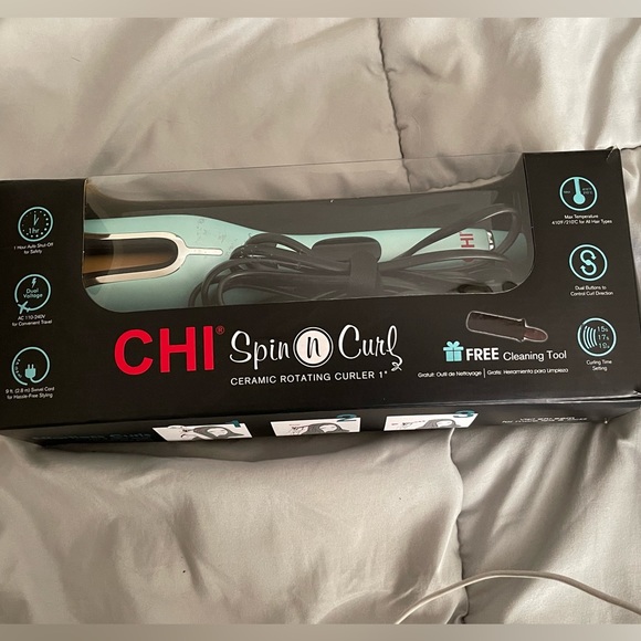 Chi hair chi spin and curl iron in tiffany blue teal poshmark